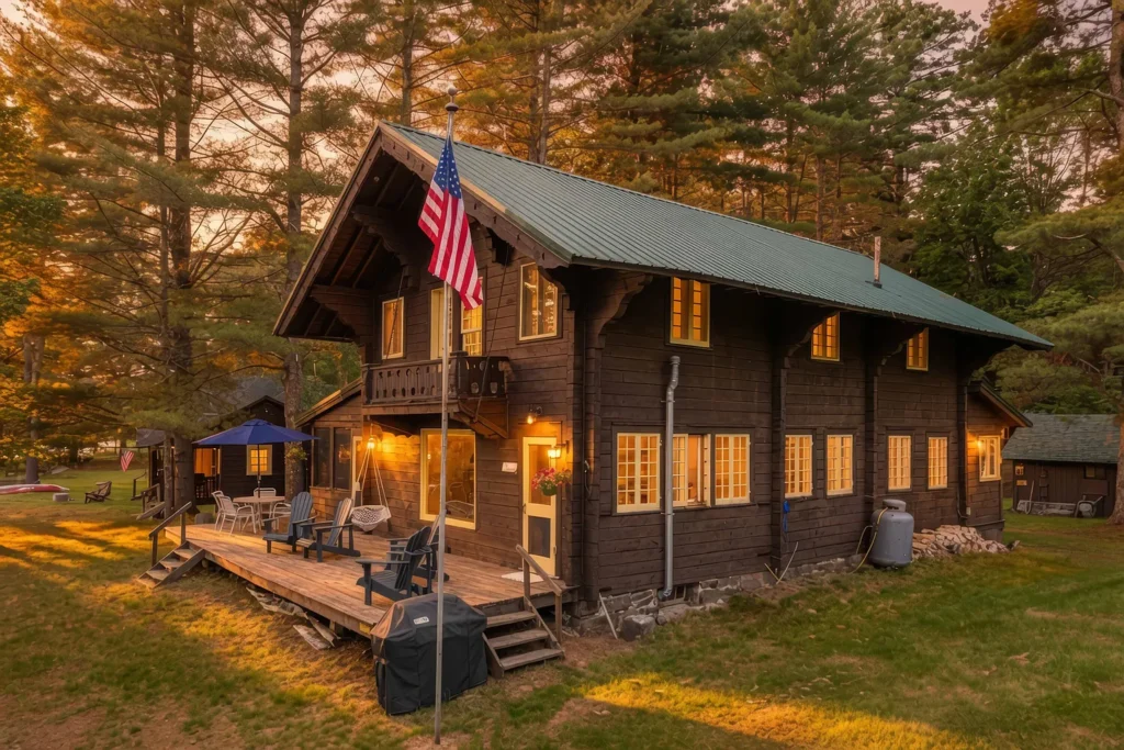 Swiss Chalet Retreat with 200 Feet of Raquette Lake Waterfront 25