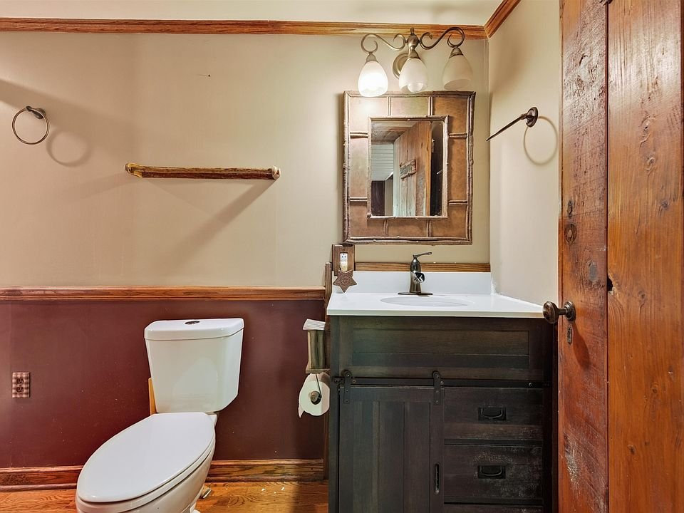 Bathroom with a vanity and shower